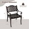 Costway 2/4 PCS Cast Aluminum Patio Chairs Set of 2 All Weather Outdoor Dining Chairs with Armrests Bronze
